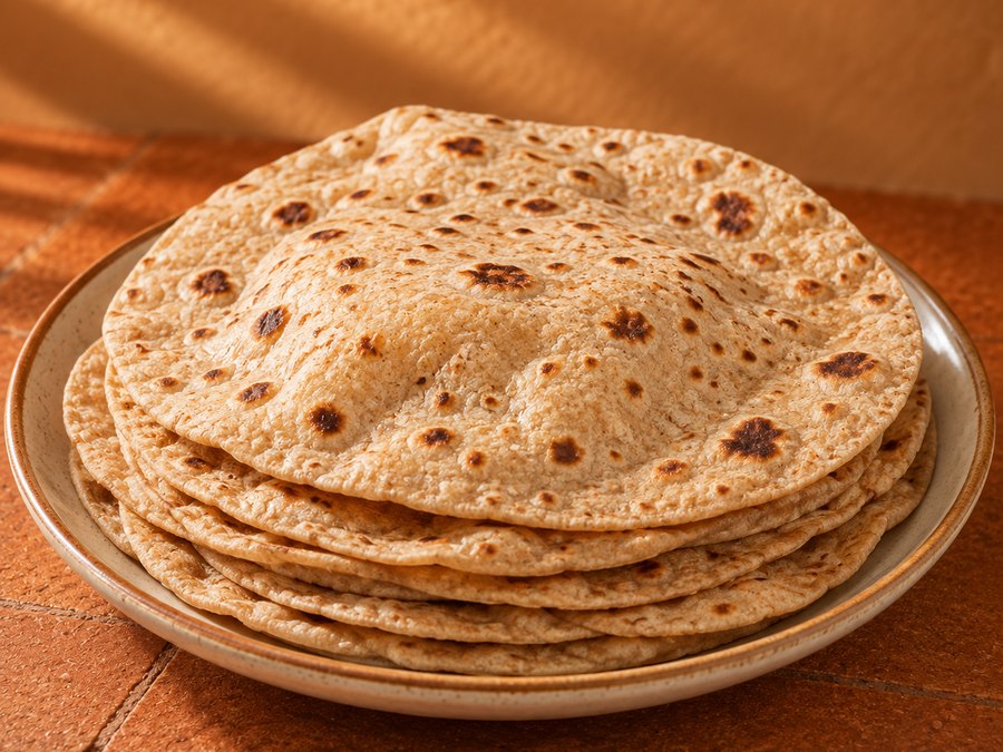 Stack of soft chapatis