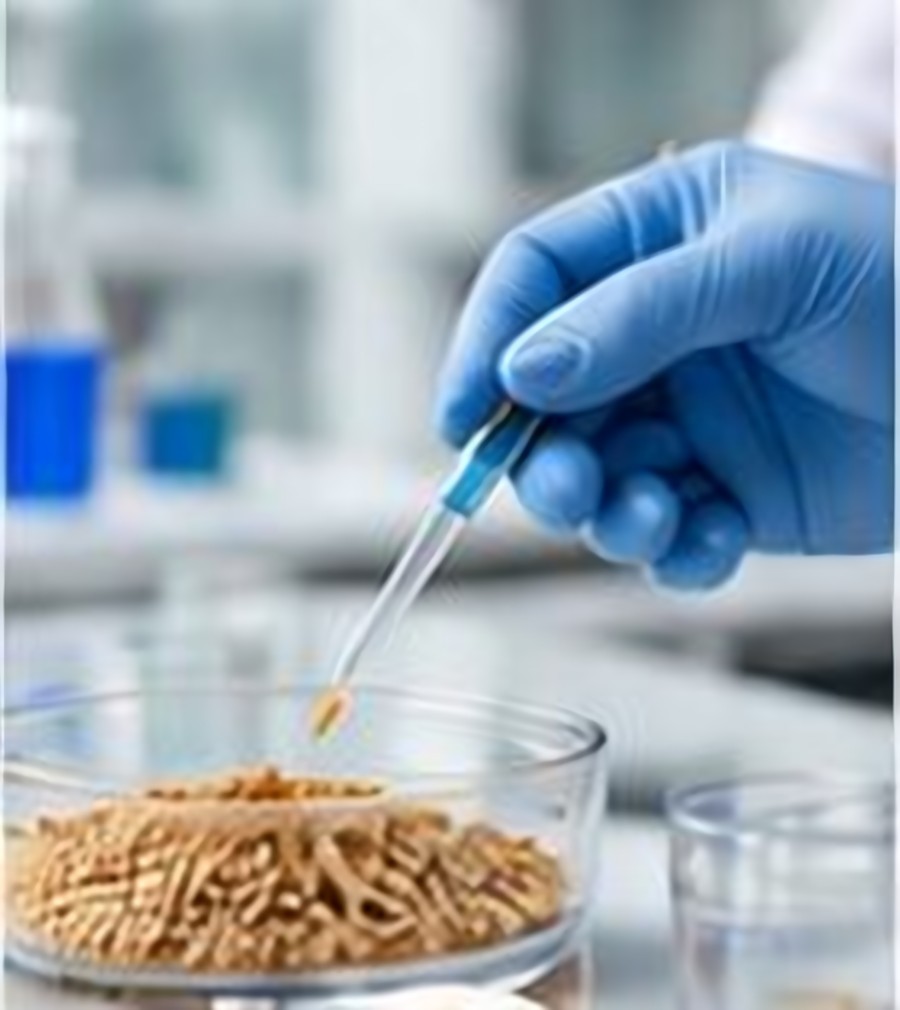 Lab technician testing a prototype sample